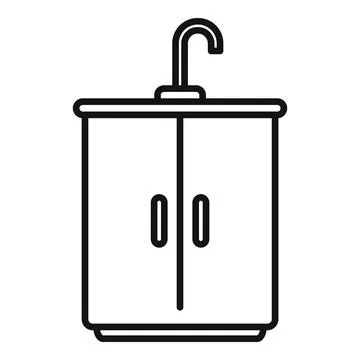Kitchen sink icon outline vector. Room furniture Stock Illustration