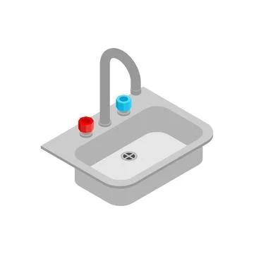 Kitchen sink isolated. Kitchenware Vector illustration Stock Illustration