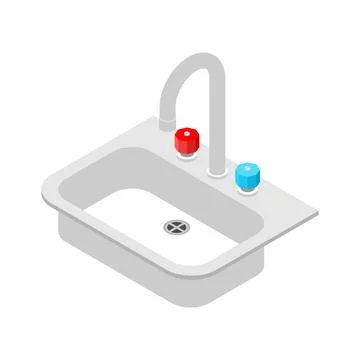 Kitchen sink isolated. Kitchenware Vector illustration Stock Illustration