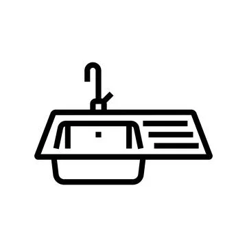 Kitchen sink line icon vector illustration Stock Illustration