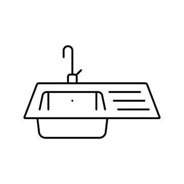 Kitchen sink line icon vector illustration Stock Illustration
