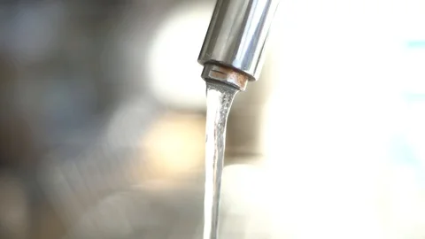 Kitchen Sink Running Cold Water Video stock 127784340
