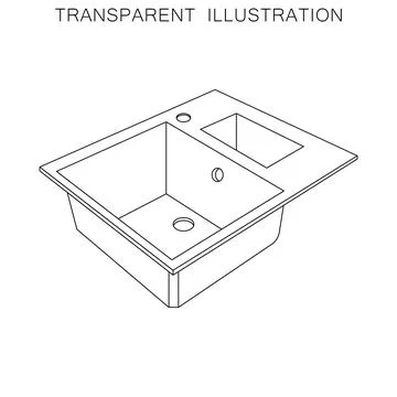 Kitchen sink. Vector illustration on white background.  Stock Illustration
