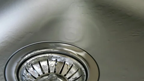 Kitchen sink with water drop dripping. Stock Footage 86871146