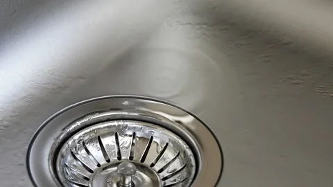Kitchen sink with water drop dripping. Stock Footage 86872925