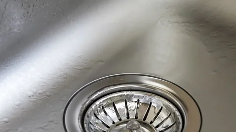 Kitchen sink with water drop dripping. Stock Footage 87566661