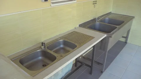 Kitchen Sinks Double Sets Stock Footage 98673295