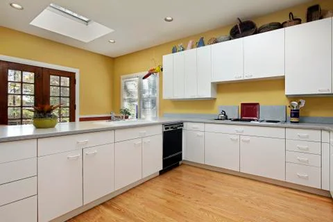 Kitchen with skylight Stock Photos