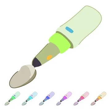 Kitchen smart spoon vector cartoon graphic Stock Illustration