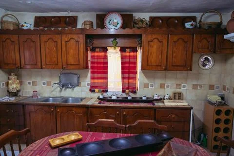 Kitchen in Sofia And Andreas House in Letymbou, Cyprus Fotos Stock