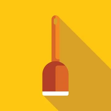 Kitchen spatula casting long shadow over yellow background Stock Illustration