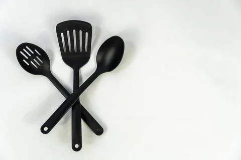Kitchen spatula on isolated white background food plastic spatulas, mexico Stock Photos