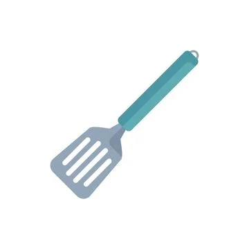 Kitchen spatula lying on empty white background Stock Illustration