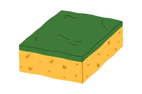 Kitchen sponge minimal flat vector illustration Stock Illustration
