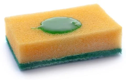 Kitchen sponge with scotch brite Stock Photos