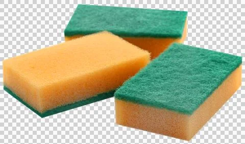 Kitchen sponge with scotch brite Foto stock