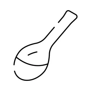 Kitchen spoon utensil simple line art icon イラスト素材