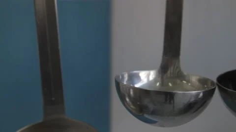 Kitchen spoons slider macro shot Stock Footage 138028547