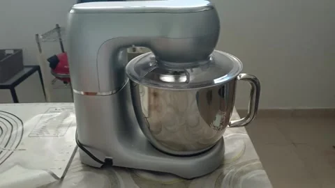 Kitchen stand mixer in action, June 5 2026, Marina di Carrara, Italy Stock Footage 336373472