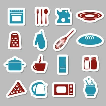 Kitchen stickers Stock Illustration