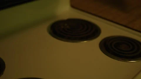 Kitchen Stove and Timer Slow Motion (Liminal Space) Moody Dark Vibes Stock Footage 219579046
