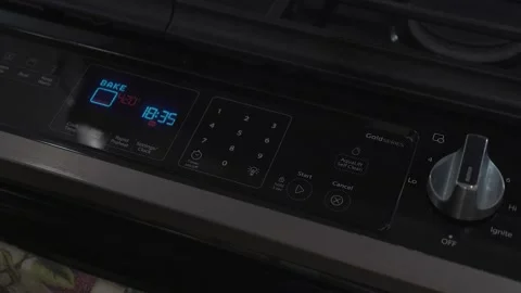 Kitchen stove display. Operating with oven light. 스톡 동영상 145787031