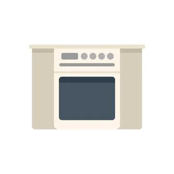 Kitchen stove icon flat vector. Interior design Stock Illustration