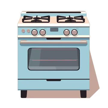 Kitchen Stove Icon: Flat Vector Illustration Illustrazione stock