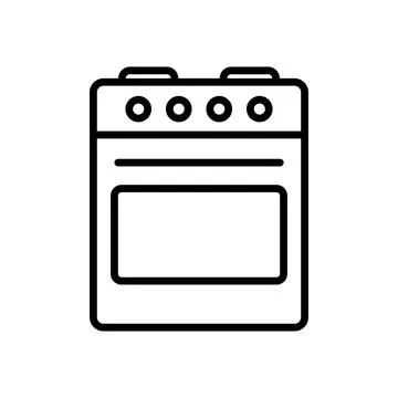 Kitchen stove icon in linear style. Vector. Stock Illustration