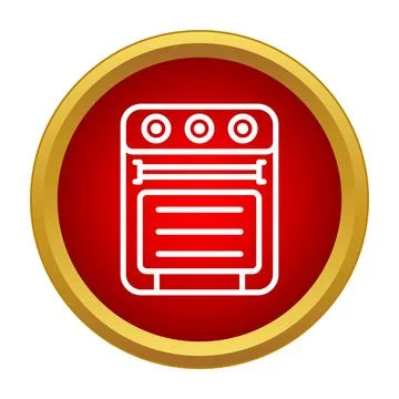 Kitchen stove oven appliance outline icon design Stock Illustration