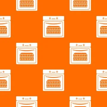 Kitchen stove pattern vector orange Stock Illustration