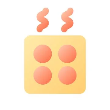 Kitchen stove pixel perfect flat gradient color ui icon イラスト素材