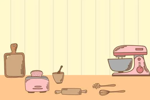 Kitchen Stuff Background Vector Stock Illustration