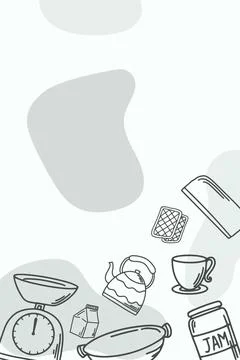 Kitchen Stuff Background Vector Stock Illustration