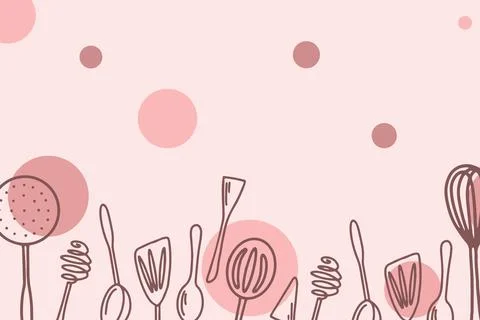 Kitchen Stuff Background Vector Stock Illustration