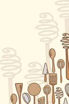 Kitchen Stuff Background Vector Stock Illustration