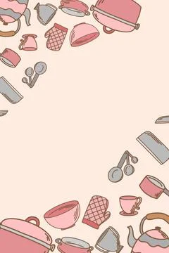Kitchen Stuff Background Vector Stock Illustration