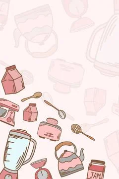 Kitchen Stuff Background Vector Stock Illustration