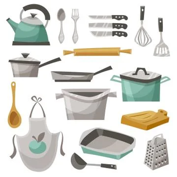 Kitchen Stuff Icons Set Ilustración de archivo