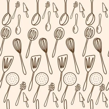 Kitchen Stuff Pattern Vector Illustrazione stock