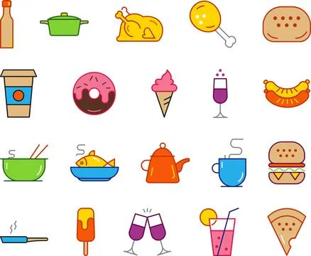 Kitchen Supplies Icons Stock Illustration