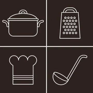 Kitchen symbols Illustrazione stock