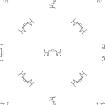 Kitchen table and chair pattern seamless Stock Illustration