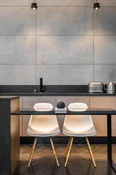 Kitchen table and two chairs Stock Photos