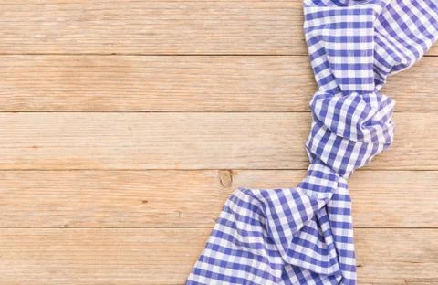 Kitchen table with blue rustic cloth Stock Photos