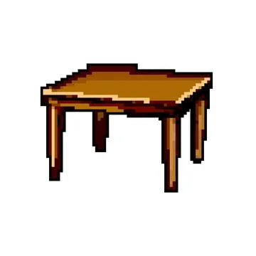 Kitchen table dining game pixel art vector illustration Illustrazione stock