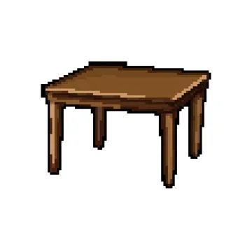 Kitchen table dining pixel art vector illustration Stock Illustration