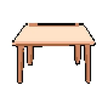 Kitchen table dining pixel art vector illustration Illustrazione stock