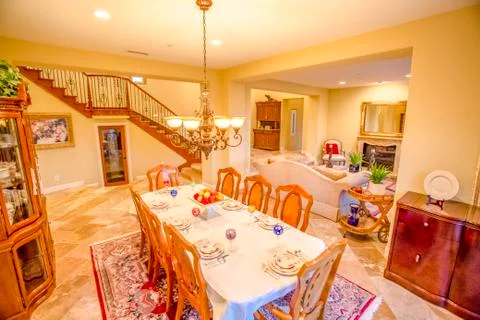 Kitchen table form the perspective view of the kitchen Foto stock