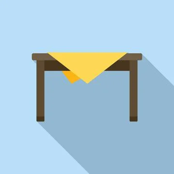 Kitchen table icon flat vector. Interior design Stock Illustration